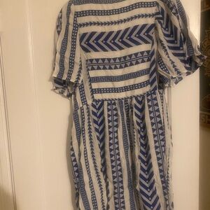 White and royal blue dress